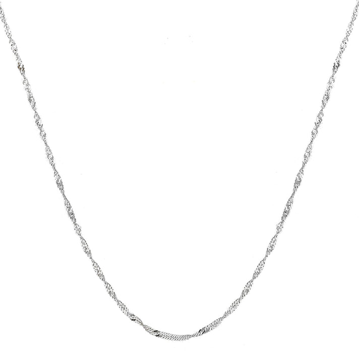 Sterling Silver Diamond Cut Twist Curb Chain 16 Inch 7605026 2