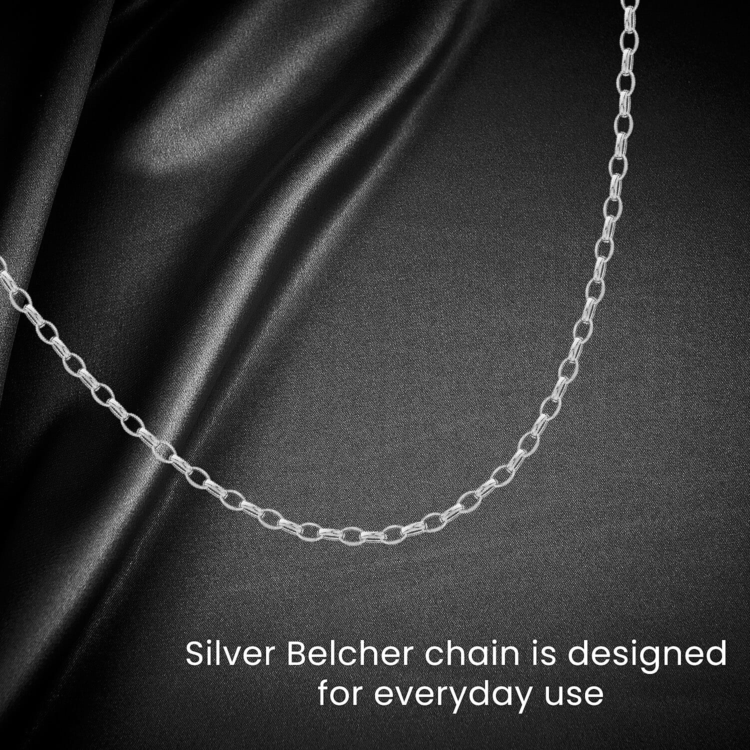 Sterling Silver Oval Belcher Chain 16 Inch 7607381 2