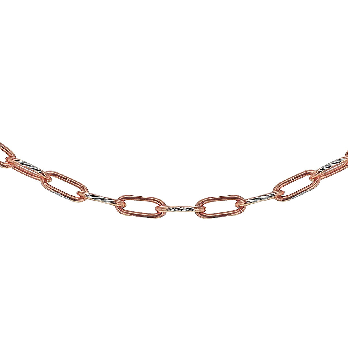Sterling Silver 2 Tone Diamond Cut Paperclip Chain 16 Inch 7611207 5