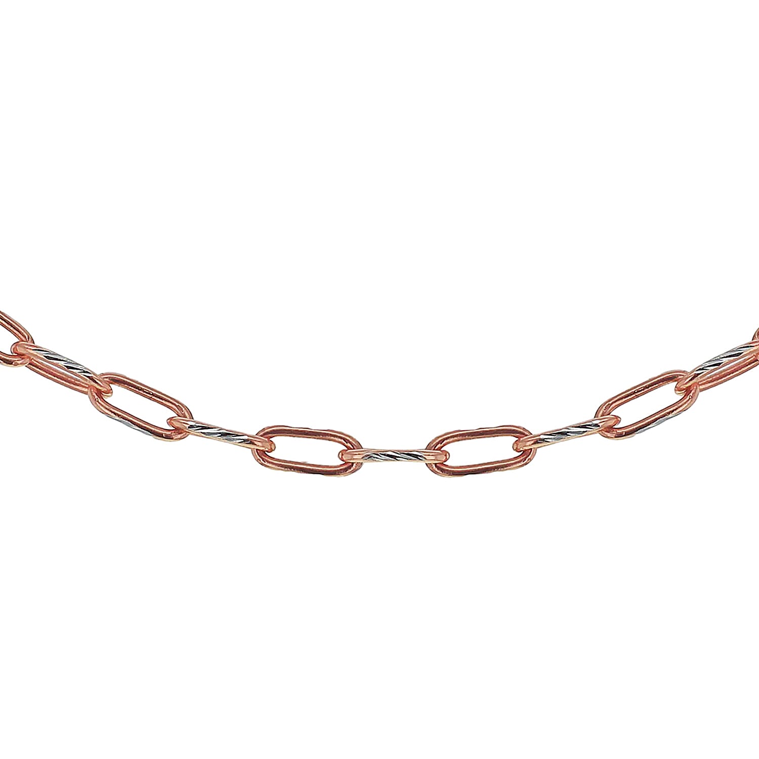 Sterling Silver 2 Tone Diamond Cut Paperclip Chain 16 Inch 7611207 5
