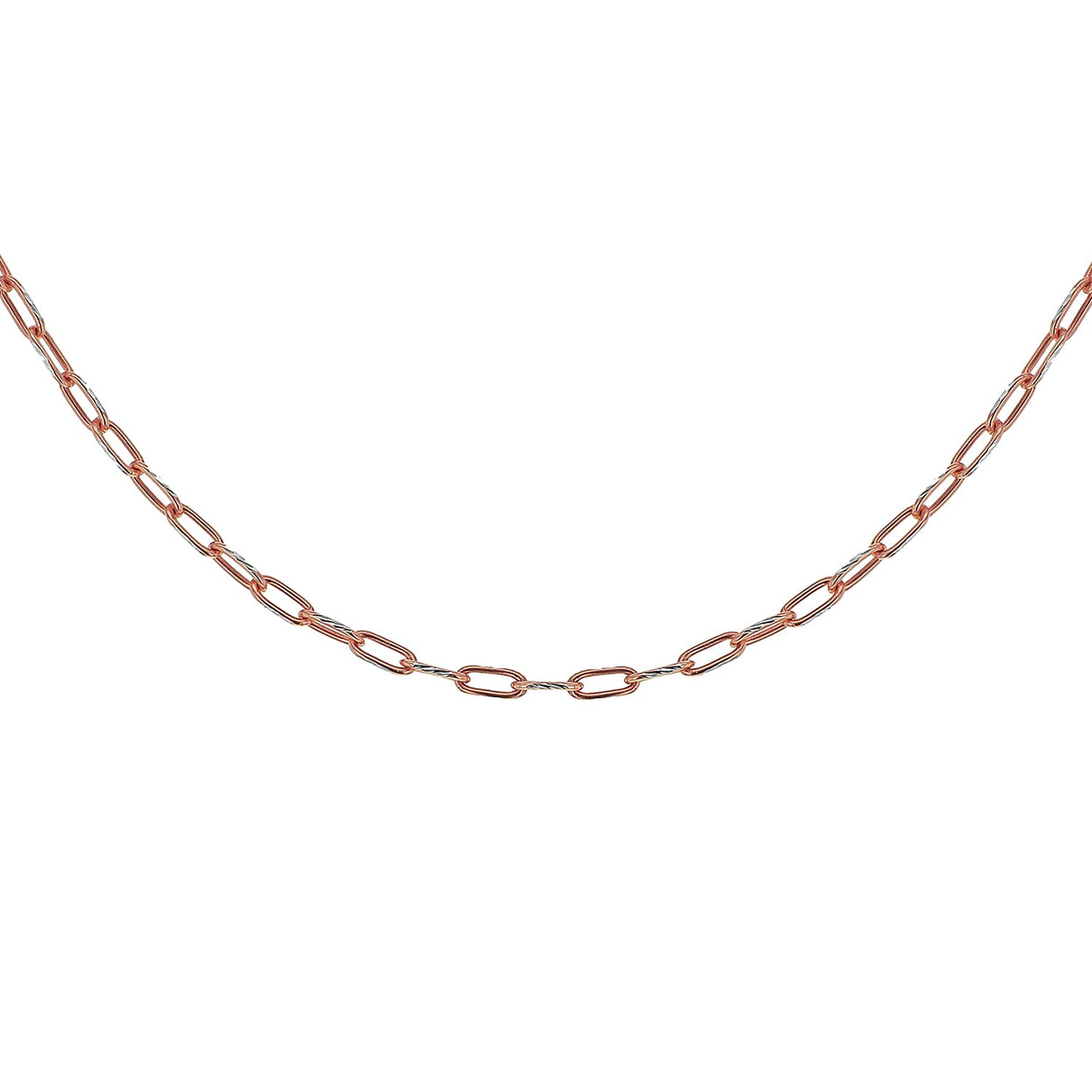 Sterling Silver 2 Tone Diamond Cut Paperclip Chain 16 Inch 7611207 6
