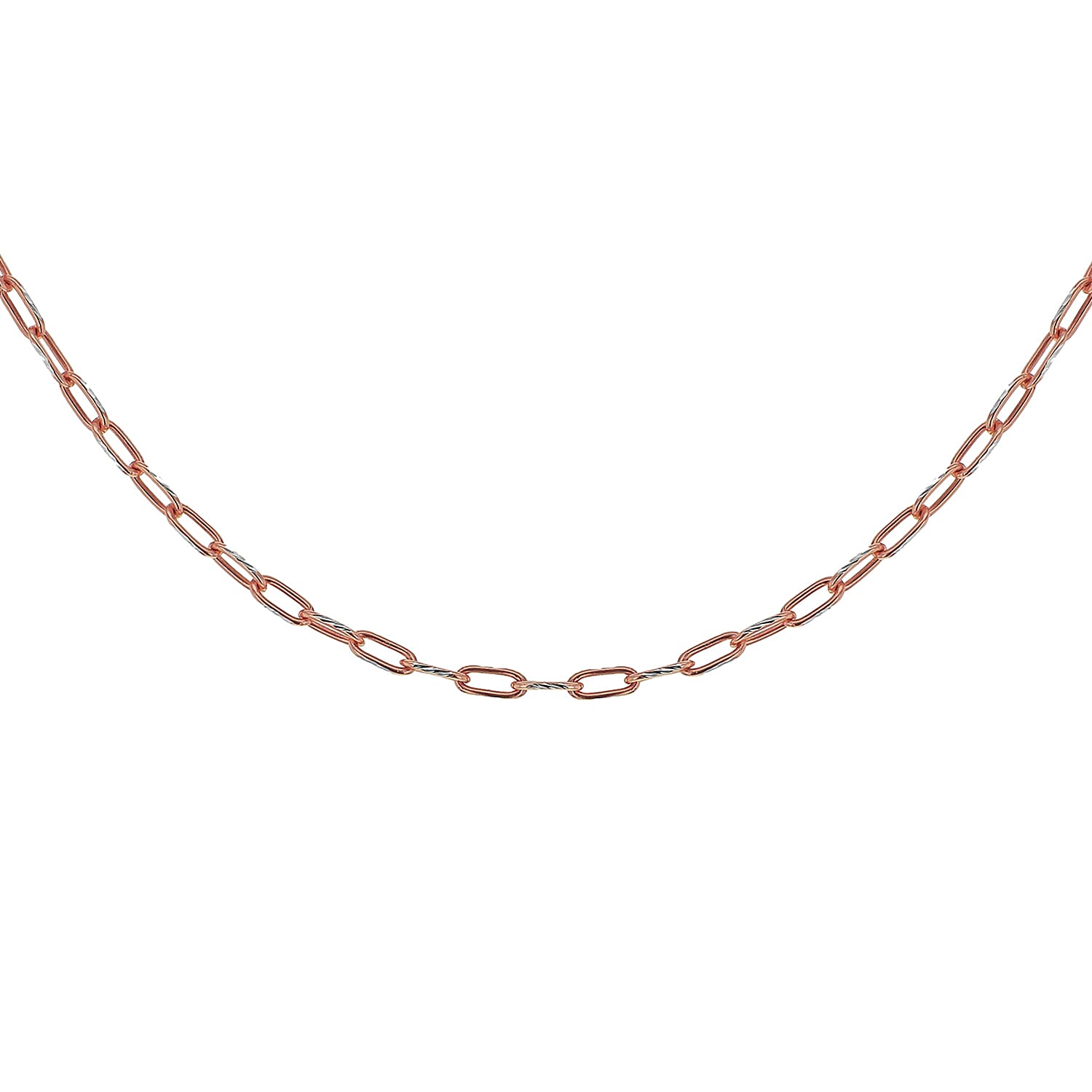 Sterling Silver 2 Tone Diamond Cut Paperclip Chain 16 Inch 7611207 6