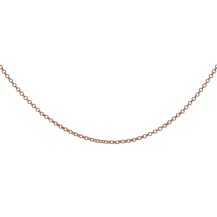 Sterling Silver Rose Gold Plated 1.7mm Belcher Chain 16 Inch 7611407 2