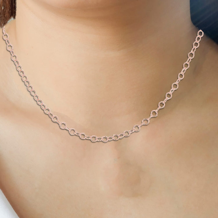 Sterling Silver Rose Gold Plated 30 Belcher Chain 16 Inch 7611530 2