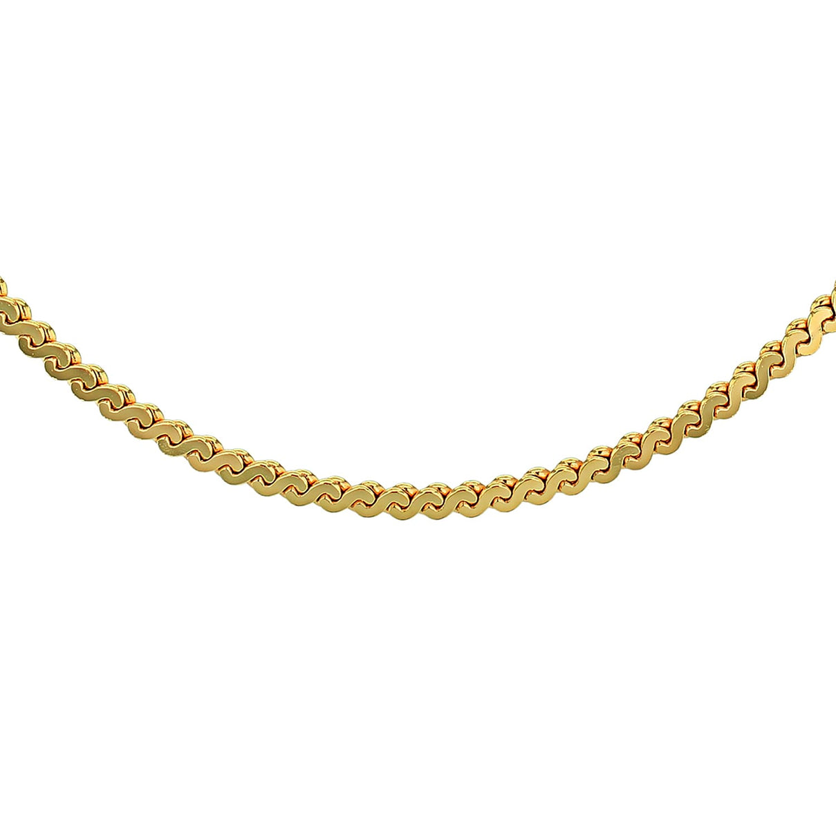 Sterling Silver Micron Yellow Gold Plated 1.5mm Serpentine Chain 16 Inch 7619174 0