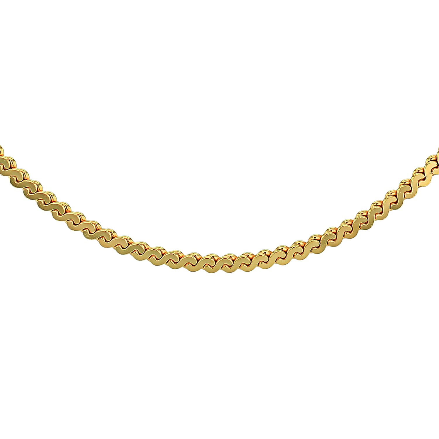 Sterling Silver Micron Yellow Gold Plated 1.5mm Serpentine Chain 16 Inch 7619174 0