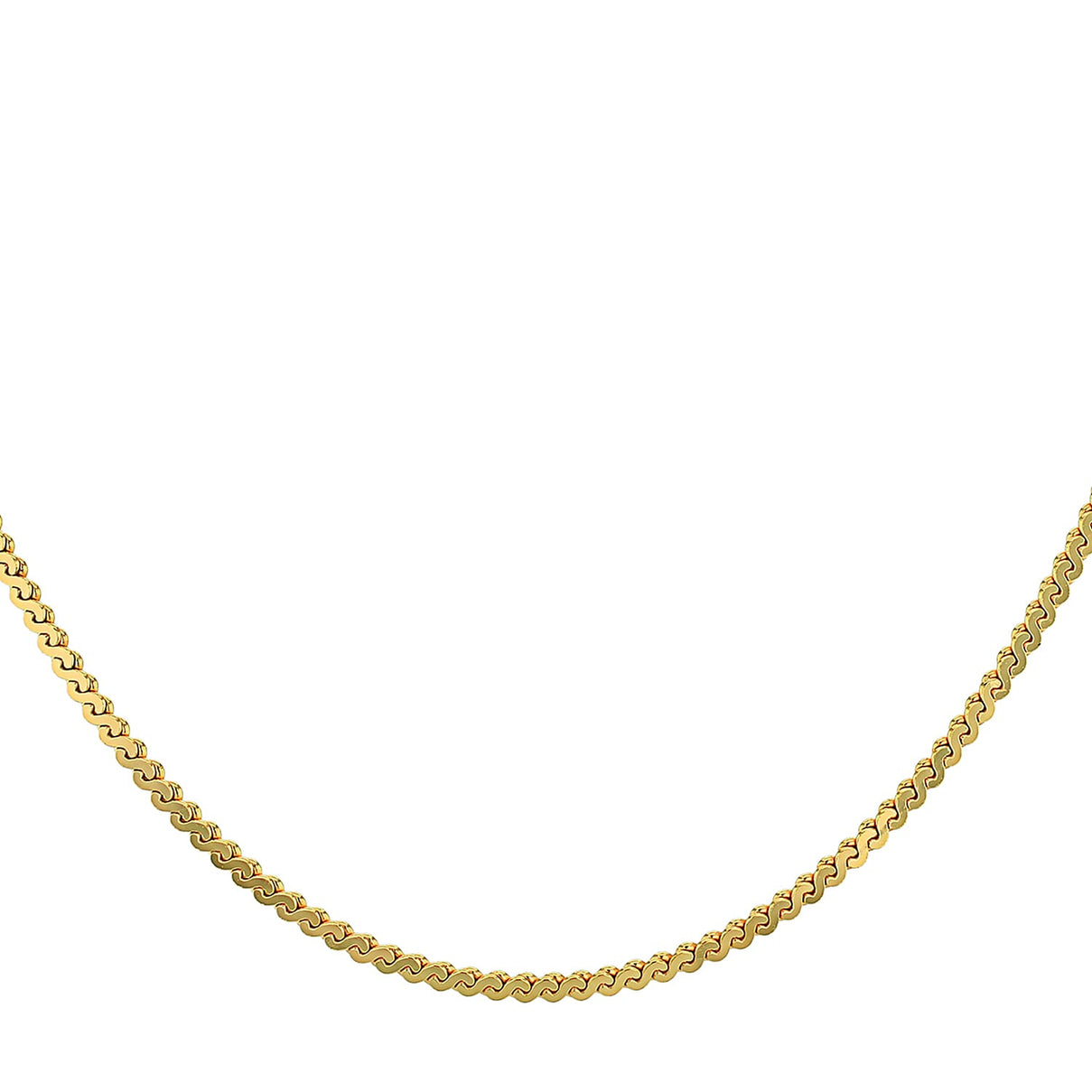 Sterling Silver Micron Yellow Gold Plated 1.5mm Serpentine Chain 16 Inch 7619174 1