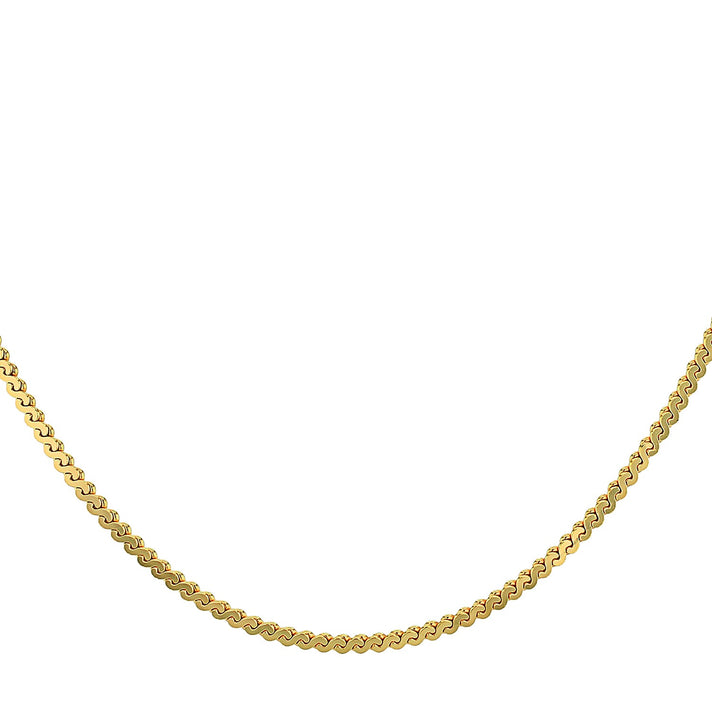 Sterling Silver Micron Yellow Gold Plated 1.5mm Serpentine Chain 16 Inch 7619174 2