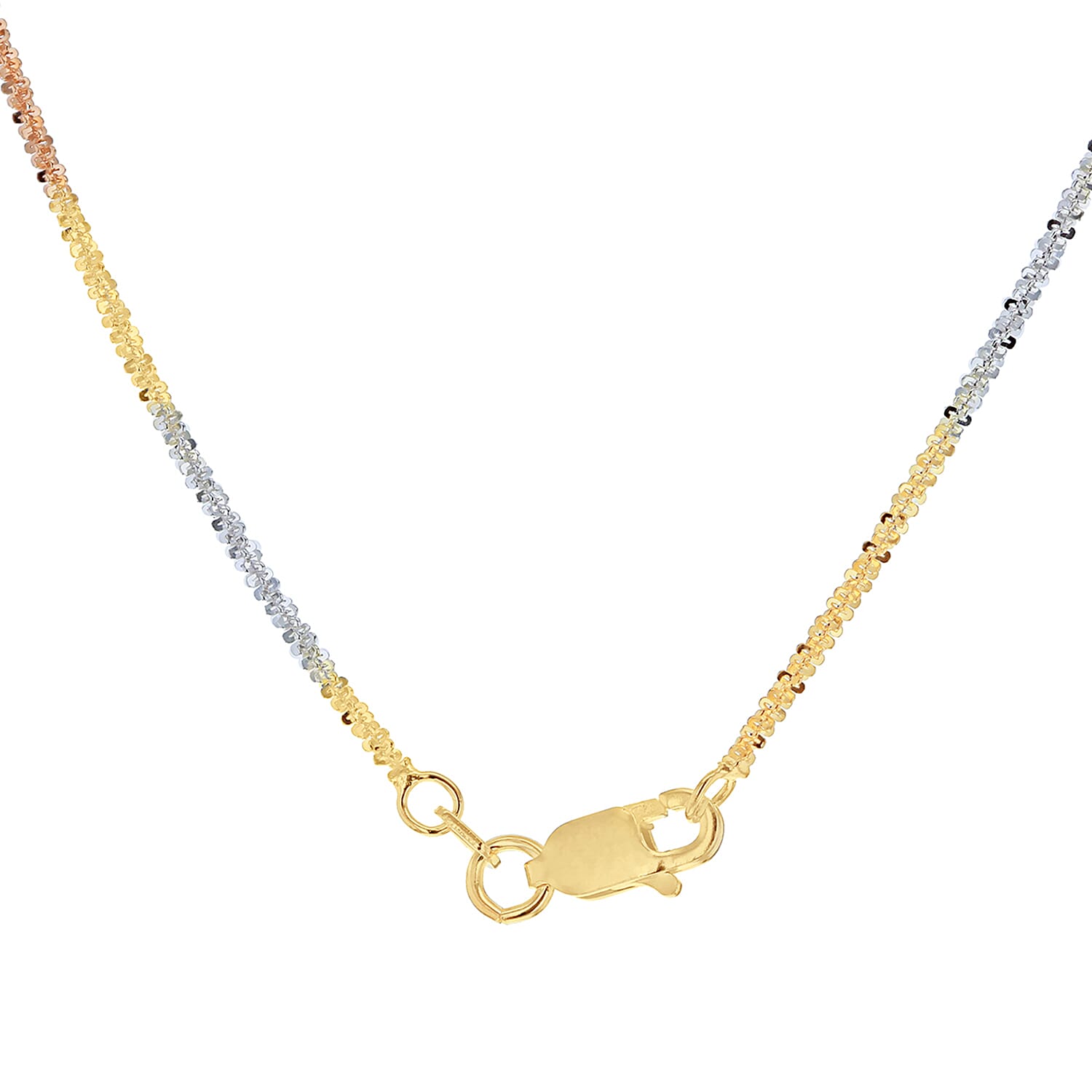 Sterling Silver 3 Tone Tocalle Chain 16 Inch 7619182 2