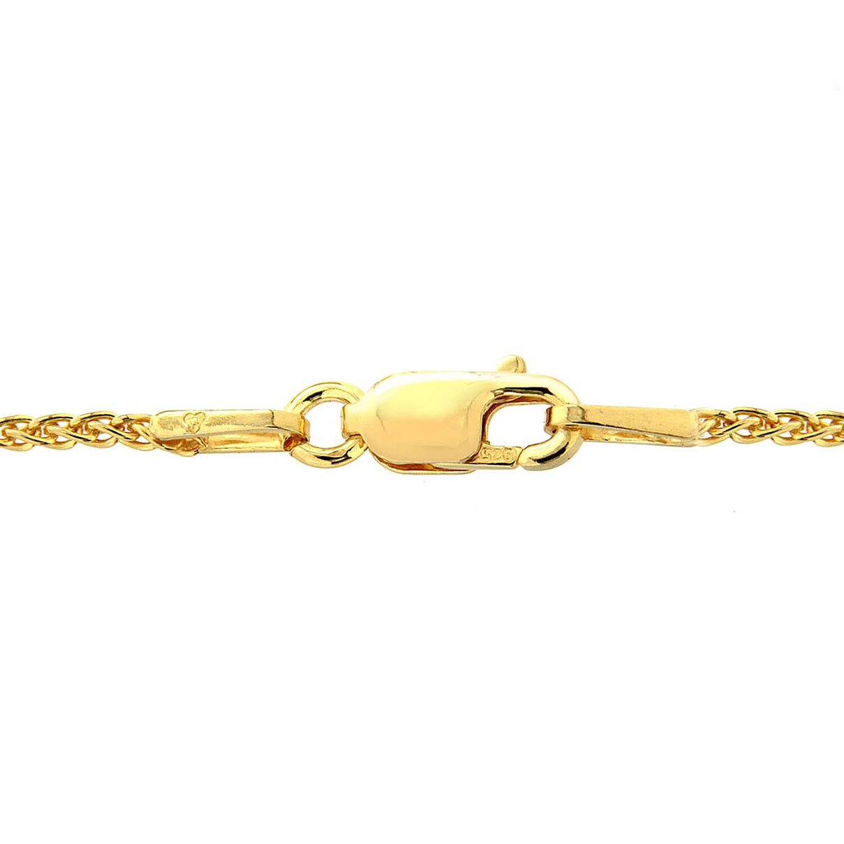 Sterling Silver Yellow Gold Plated Spiga Chain 16 Inch 7619191 2