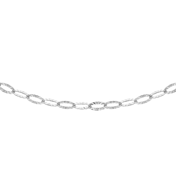Sterling Silver Diamond Cut Oval Trace Chain 16 Inch 7619967 1