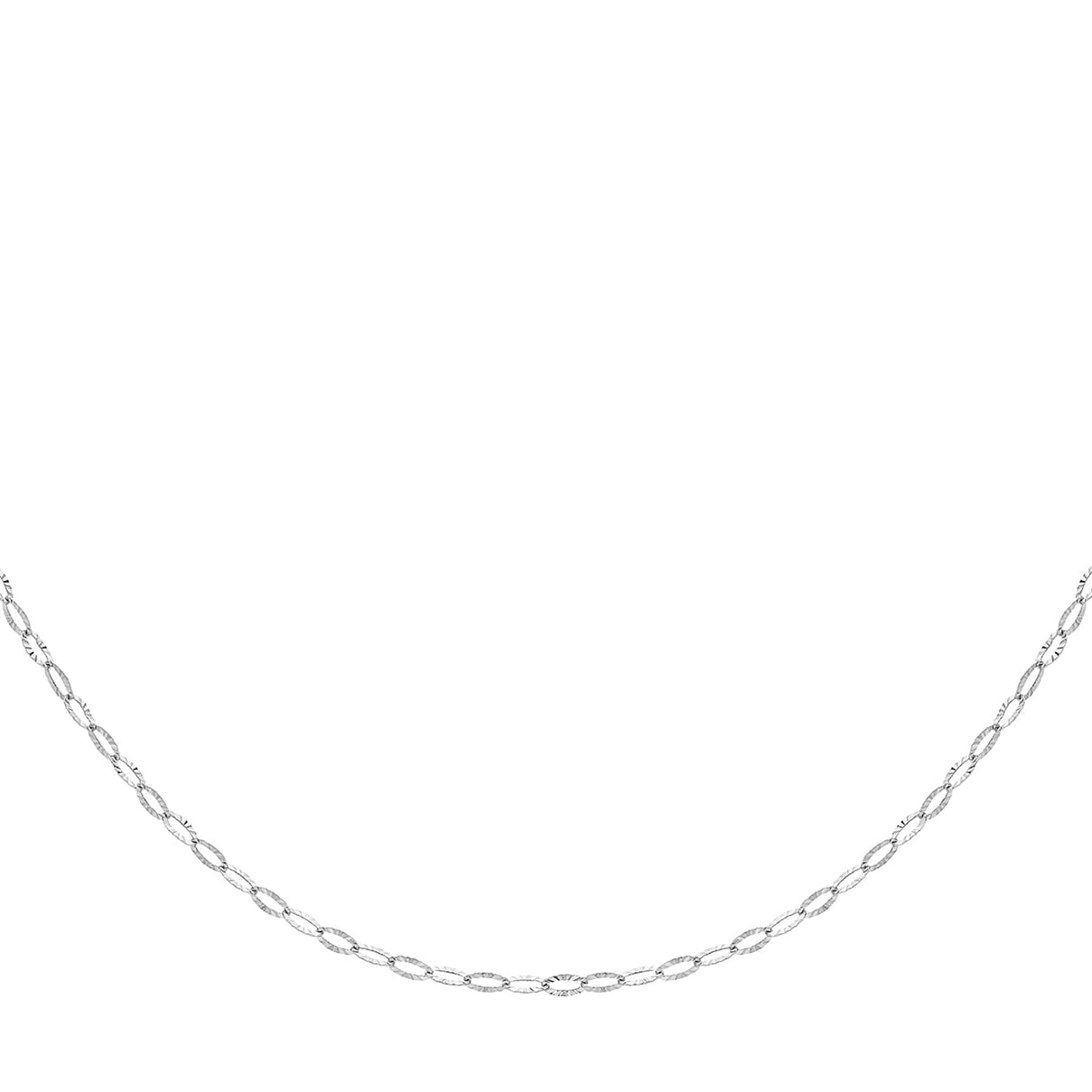 Sterling Silver Diamond Cut Oval Trace Chain 16 Inch 7619967 1