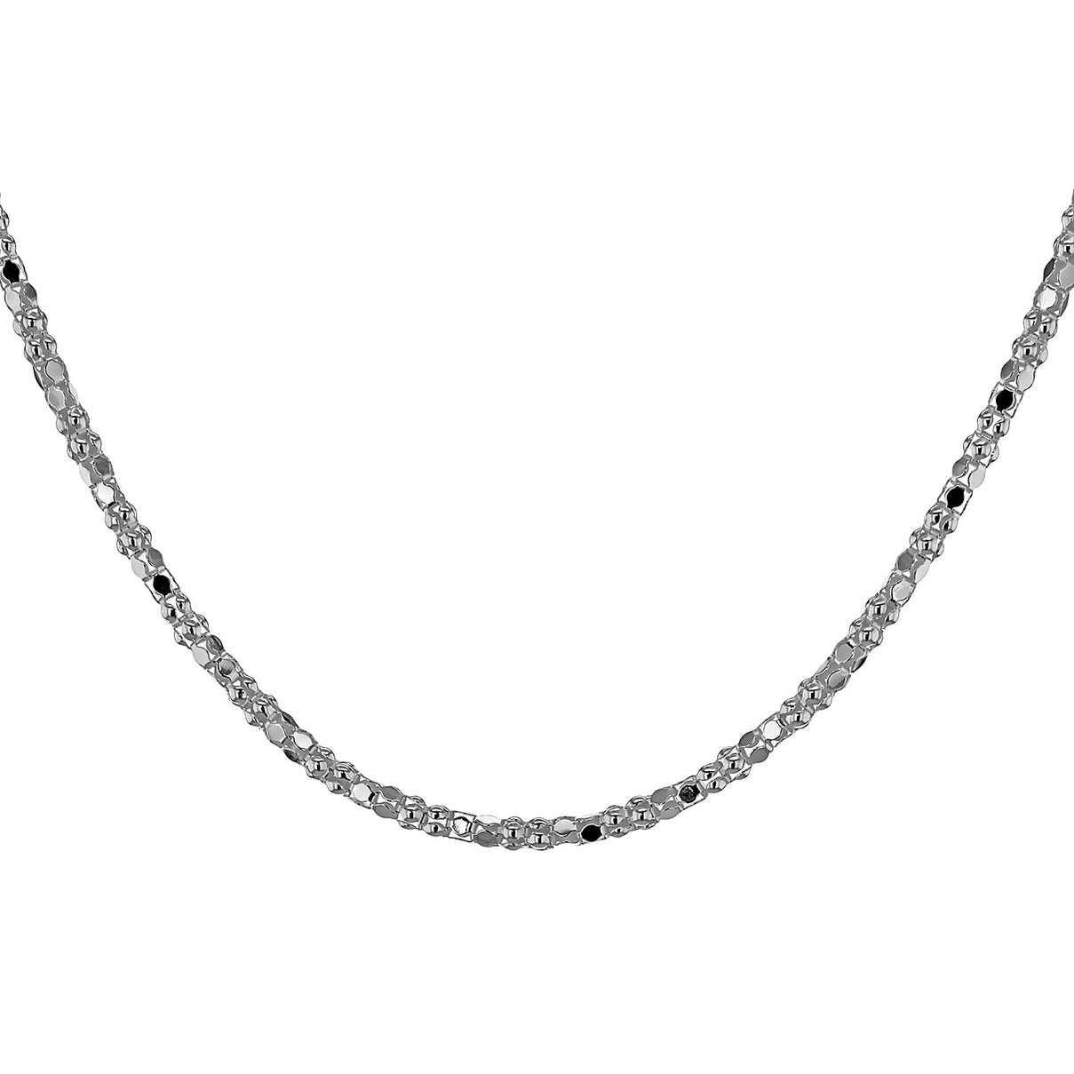 Sterling Silver Mirror Popcorn Chain 16 Inch 7620332 1