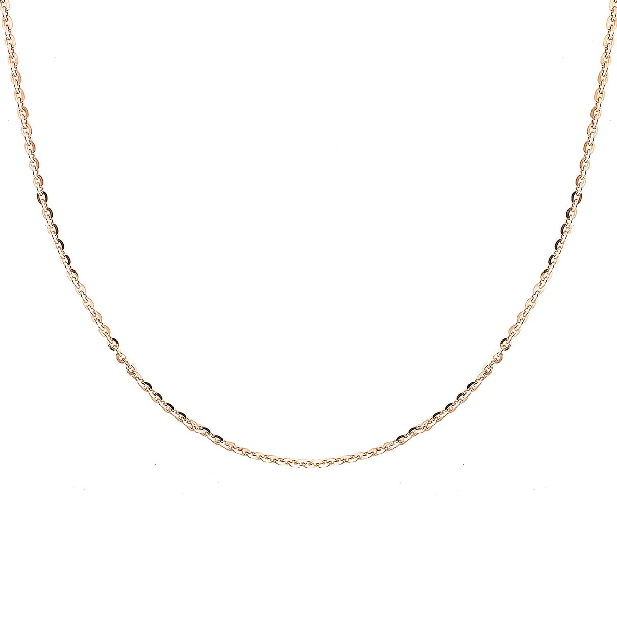 Sterling Silver Rose Gold Plated Trace Chain 16 Inch 7620782 1