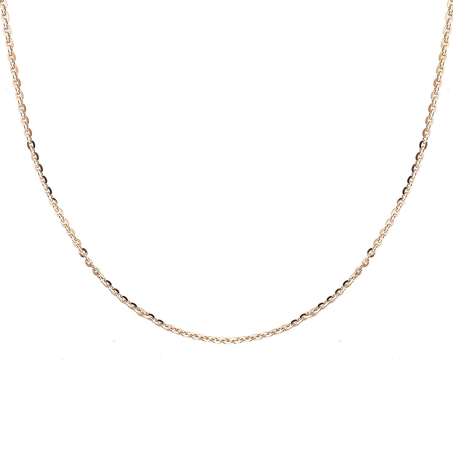 Sterling Silver Rose Gold Plated Trace Chain 16 Inch 7620782 1