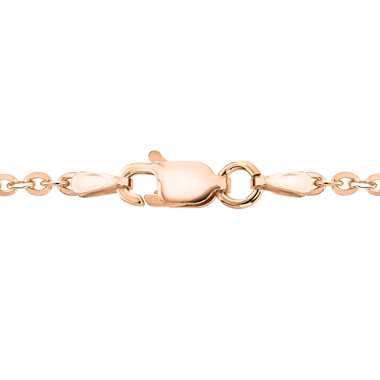 Sterling Silver Rose Gold Plated Trace Chain 16 Inch 7620782 2