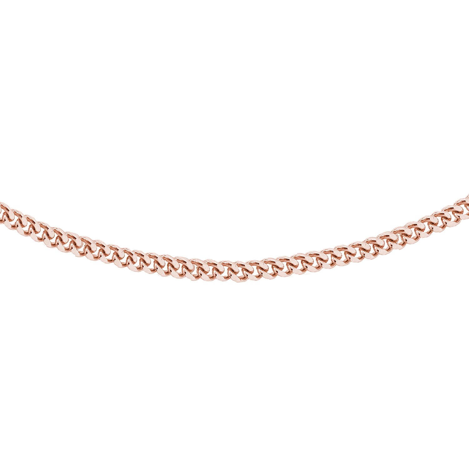 Sterling Silver Rose Gold Plated Panza Curb Chain 16 Inch 7620818 1