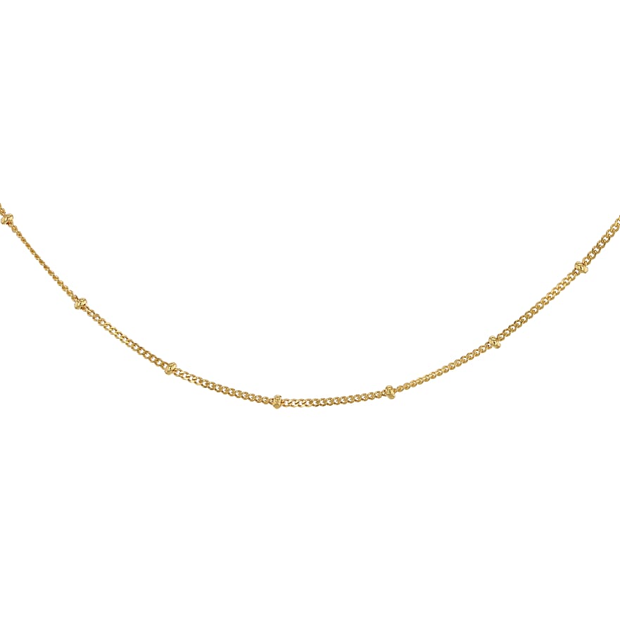 Sterling Silver Yellow Gold Plated Satelite Chain 16 Inch - 17.7 Inch 7607379 2