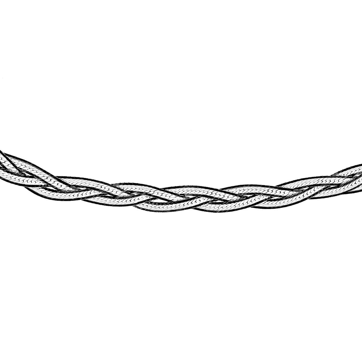 Sterling Silver Oxidised 6mm Plait Herringbone Necklace 17 Inch 7317634 0