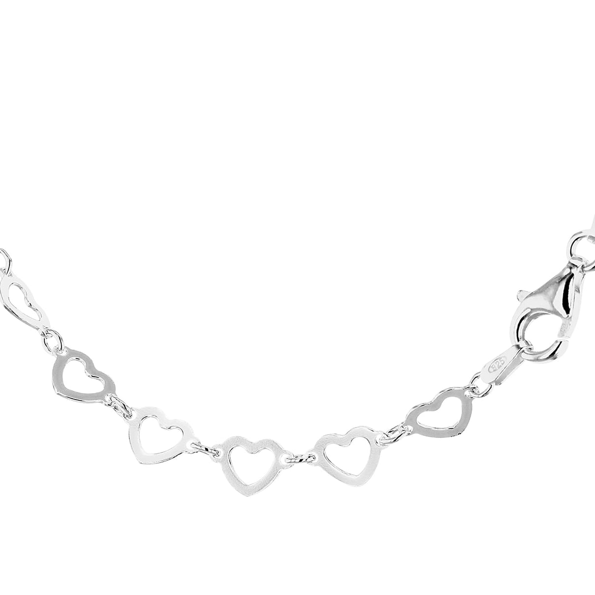 Sterling Silver 6mm Cutout Heart Link Chain 17 Inch 7619166 3