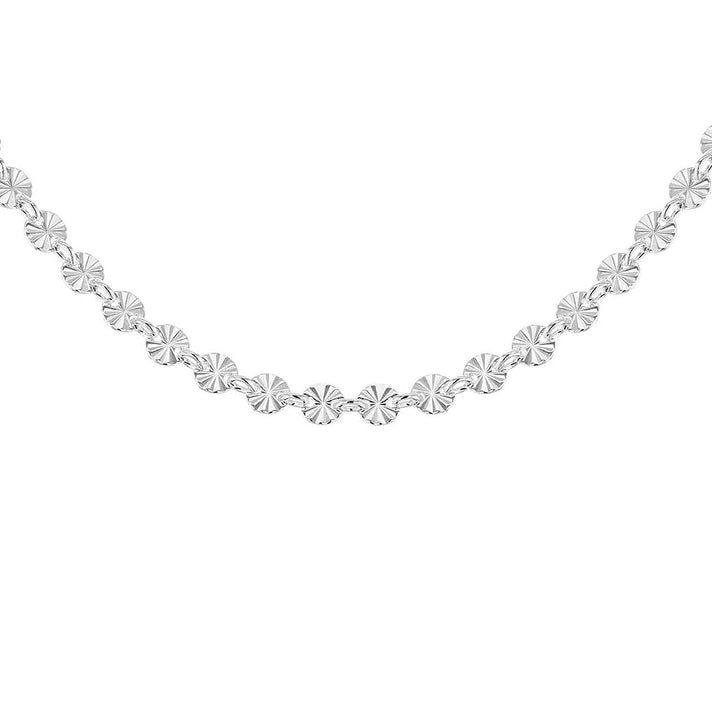 Sterling Silver 4mm Diamond Cut Disc Link Chain 17 Inch 7619169 1