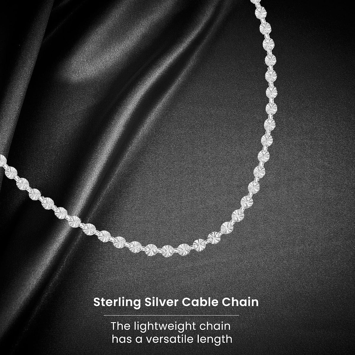 Sterling Silver 4mm Diamond Cut Disc Link Chain 17 Inch 7619169 2
