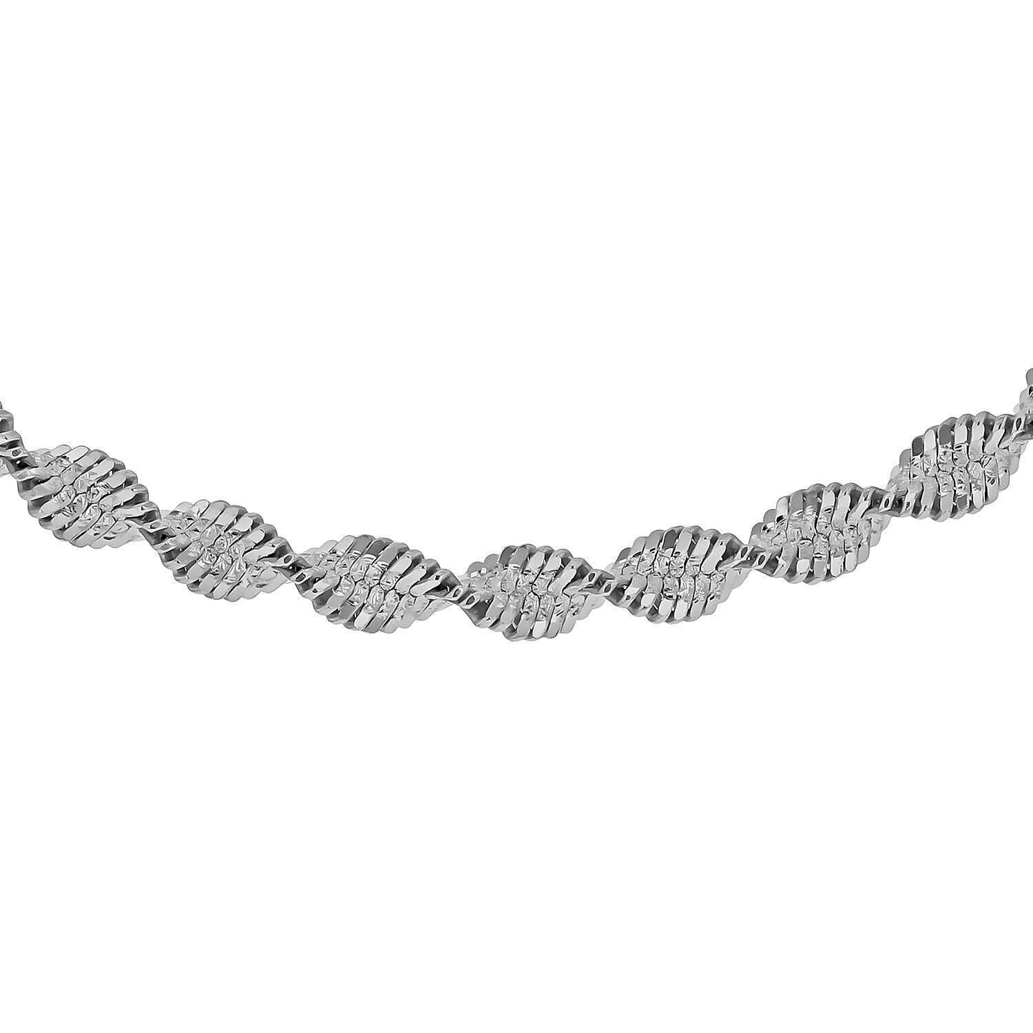 Sterling Silver Rhodium Plated Adjustable Oxidised Satin Twist Chain 18 Inch 20 Inch 7315292 0