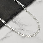 Biggest Italian Closeout 2024- Sterling Silver Flat Curb Square Necklace (Size - 18), Silver Wt. 10 Gms