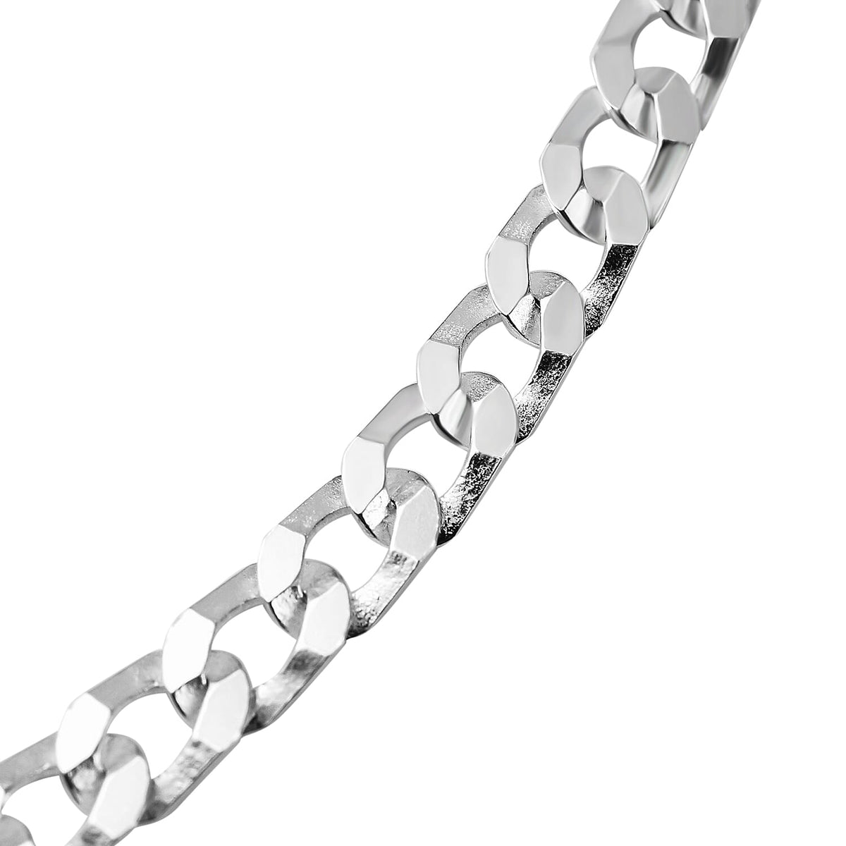 Biggest Italian Closeout 2024- Sterling Silver Flat Curb Square Necklace (Size - 18), Silver Wt. 10 Gms 7723369 2