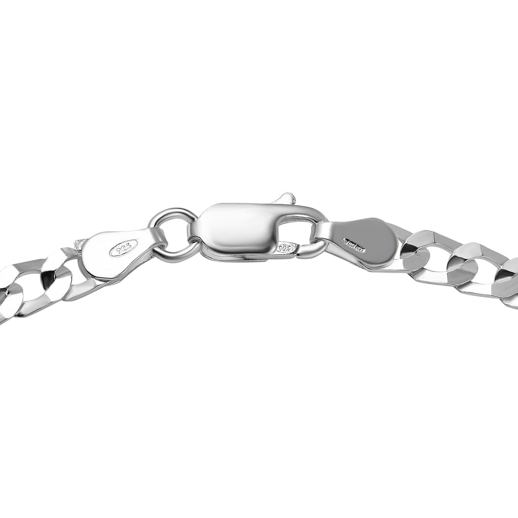 Biggest Italian Closeout 2024- Sterling Silver Flat Curb Square Necklace (Size - 18), Silver Wt. 10 Gms