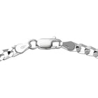 Biggest Italian Closeout 2024- Sterling Silver Flat Curb Square Necklace (Size - 18), Silver Wt. 10 Gms