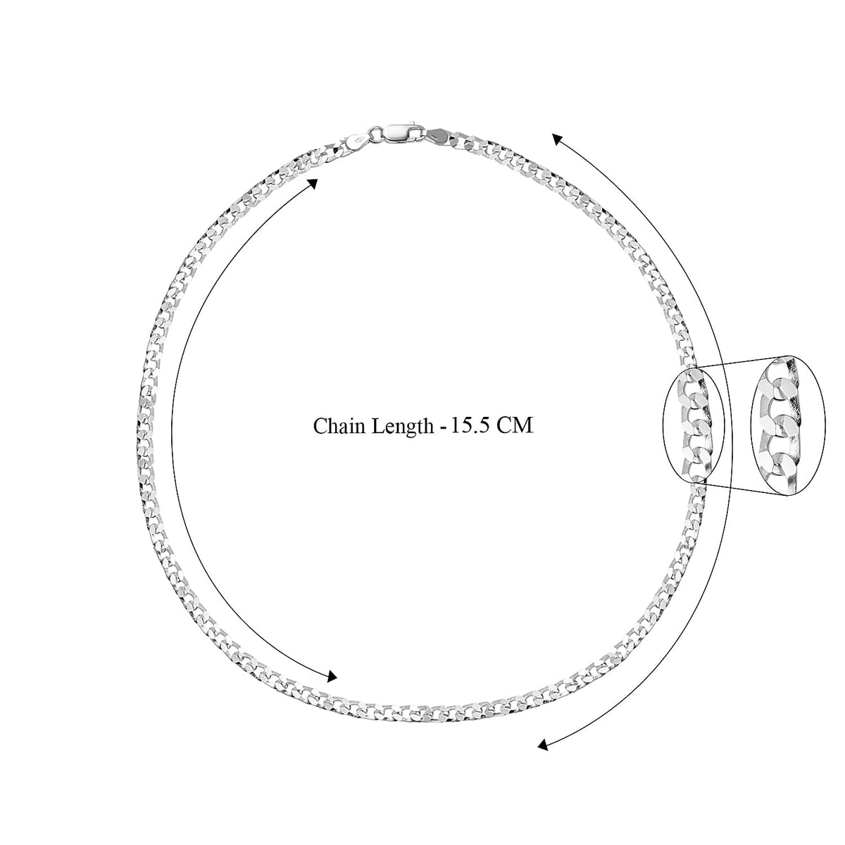 Biggest Italian Closeout 2024- Sterling Silver Flat Curb Square Necklace (Size - 18), Silver Wt. 10 Gms 7723369 4