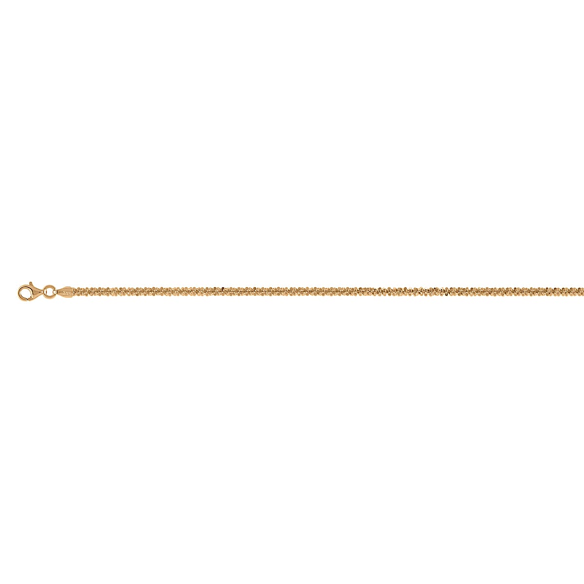 Italian Made Rose Gold Overaly Sterling Silver Rock Necklace (Size - 18) with Lobster Clasp 7969401 0