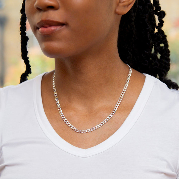Sterling Silver Flat Curb Chain 18 Inch 7606261 2