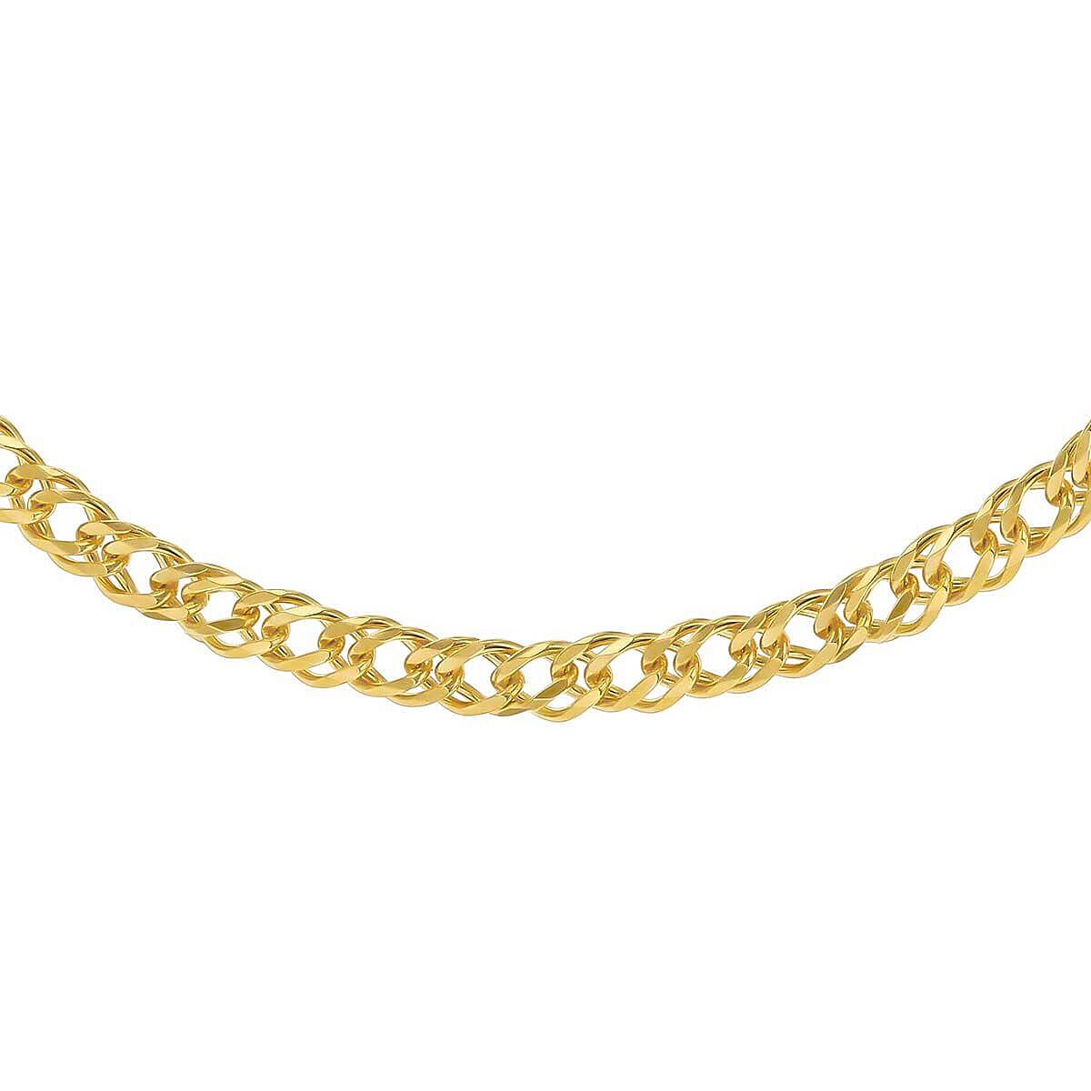 Sterling Silver Yellow Gold Plated Double Curb Chain 18 Inch 7315410 0