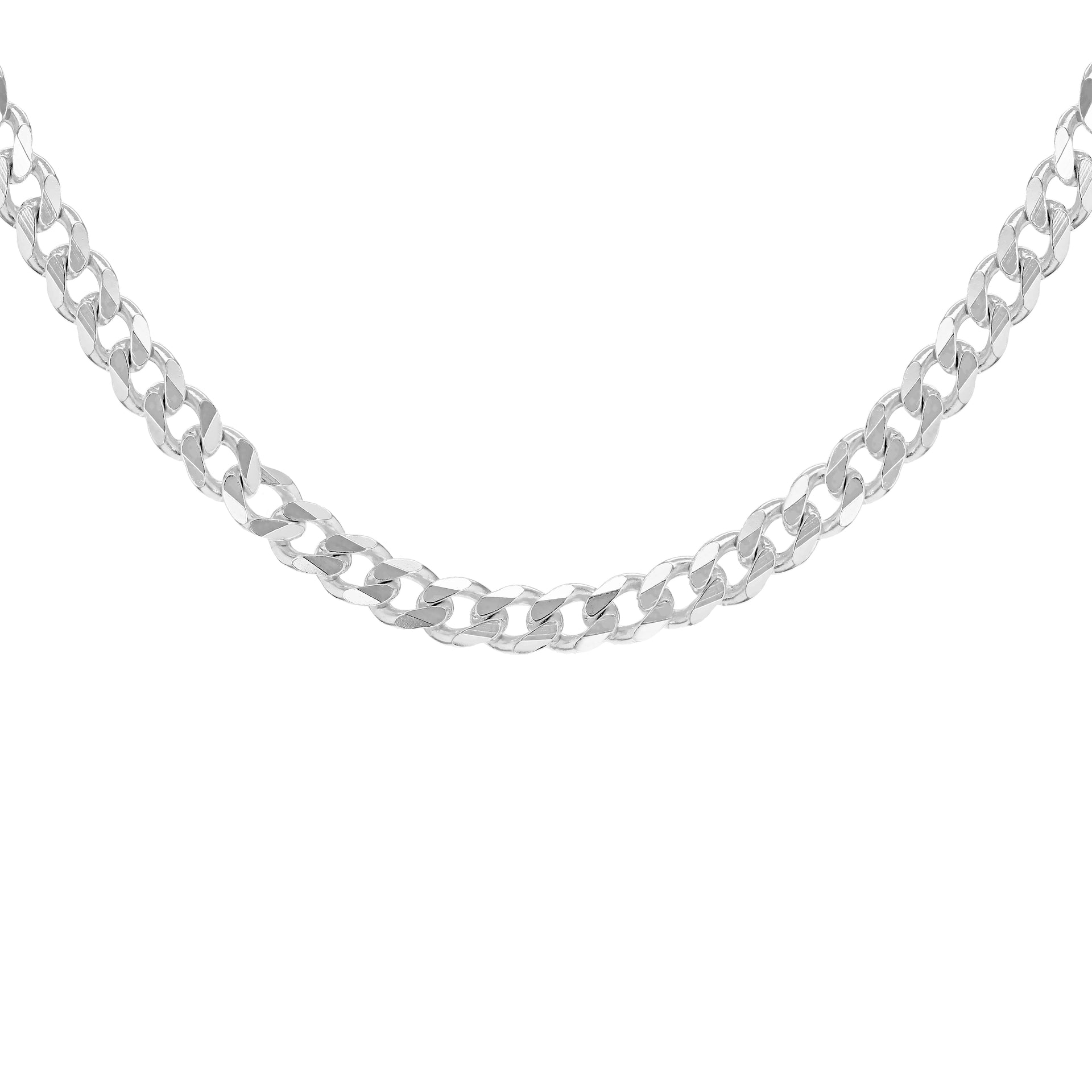 Sterling Silver Diamond Cut Panza Curb Chain 18 Inch 7315189 2
