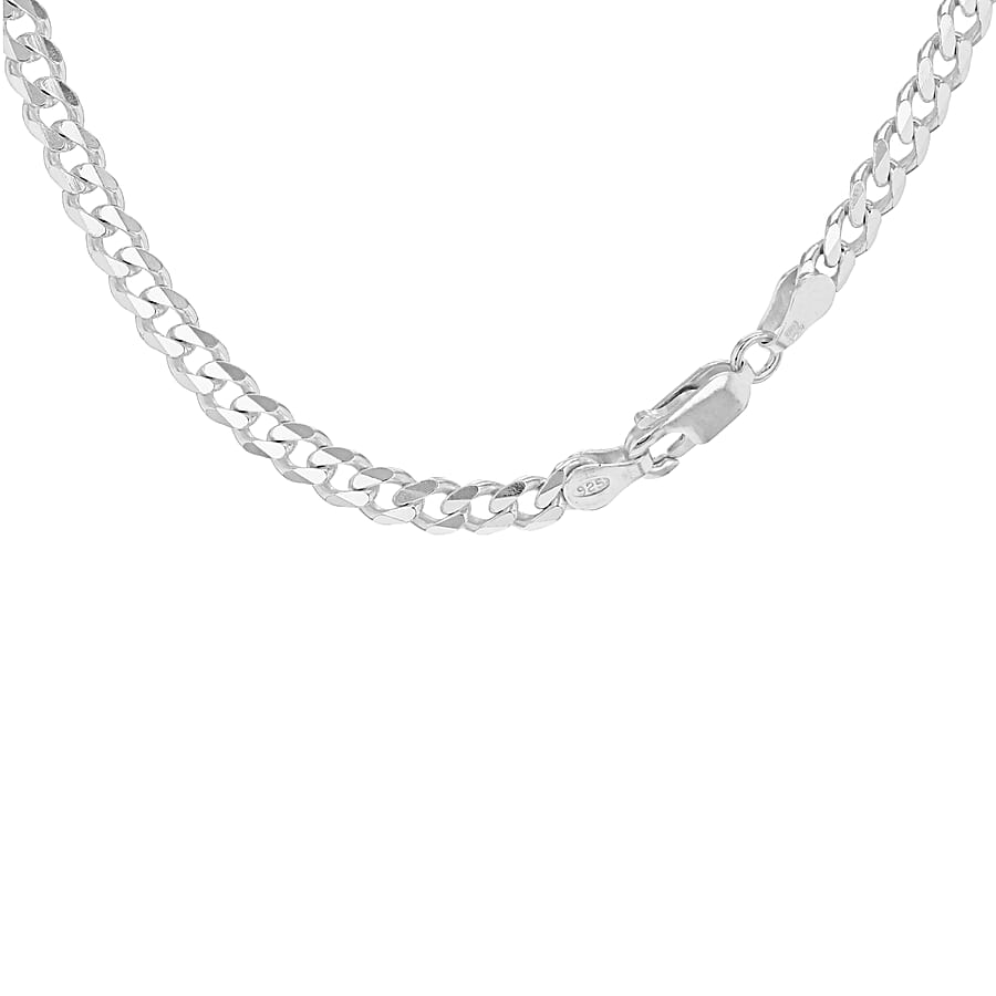 Sterling Silver Diamond Cut Panza Curb Chain 18 Inch 7315189 3
