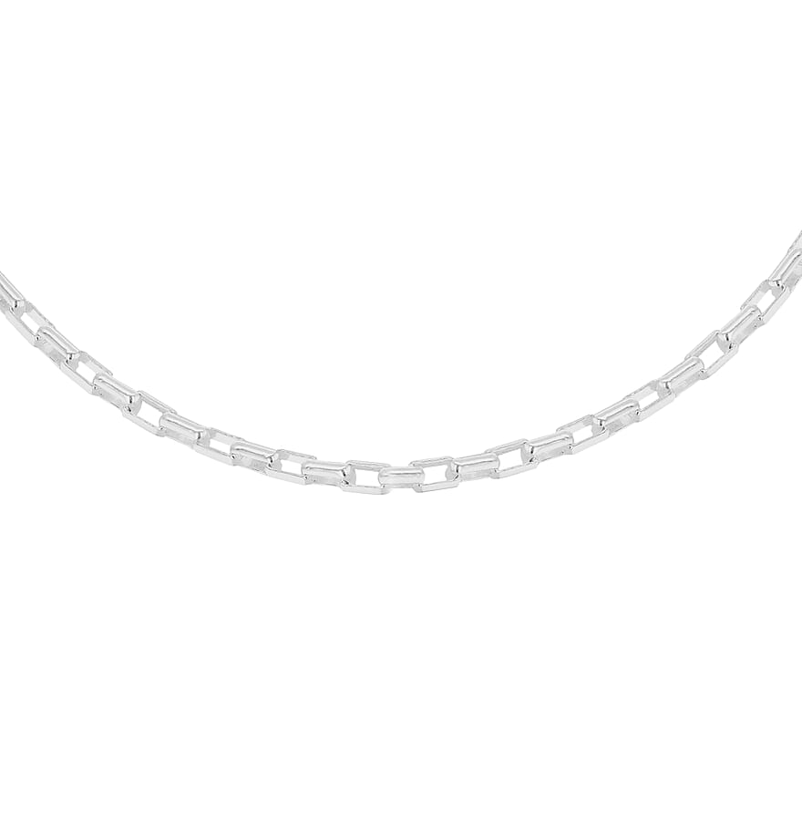 Sterling Silver 4mm Rectangle Belcher Chain 18 Inch 7315299 0