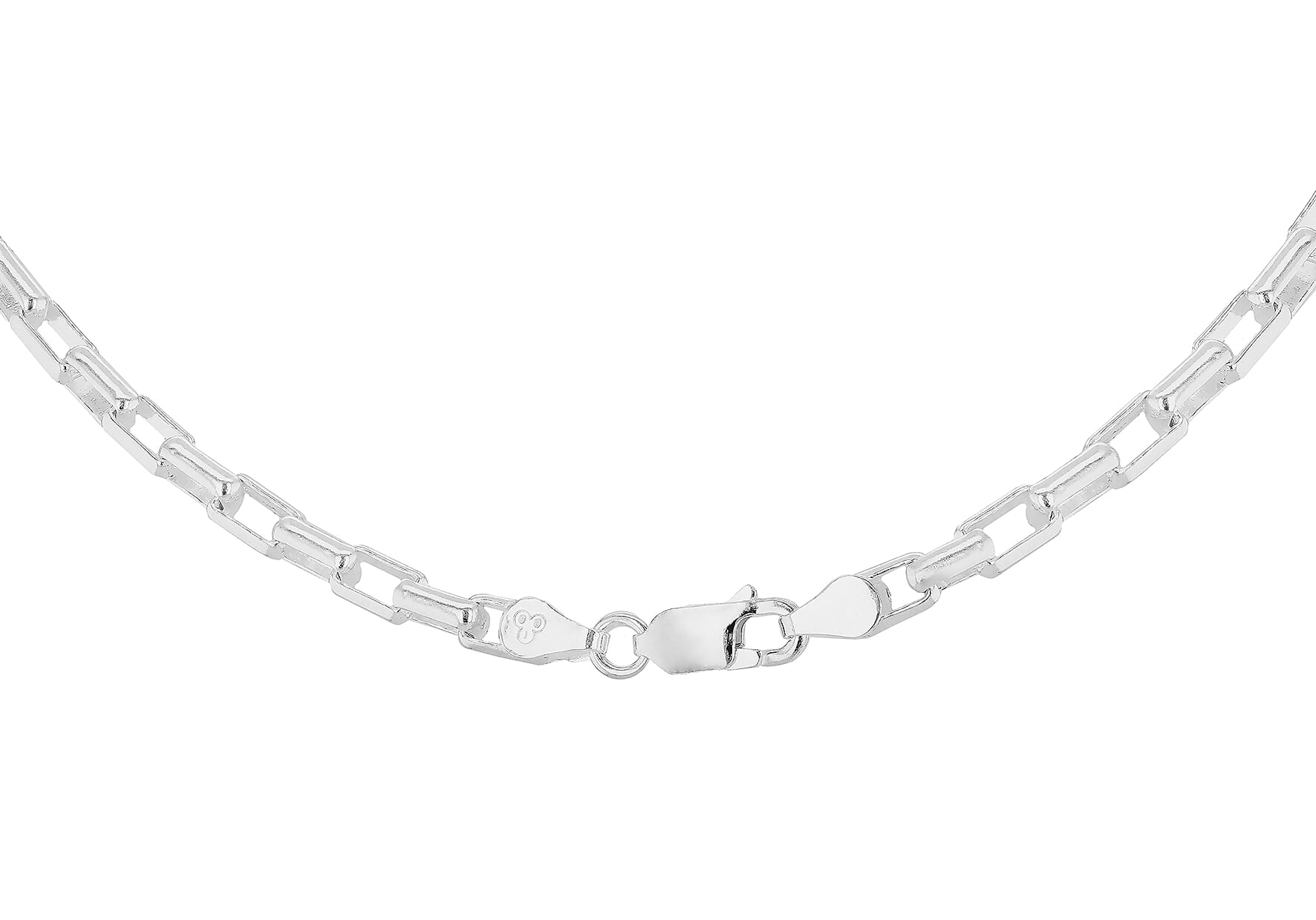 Sterling Silver 4mm Rectangle Belcher Chain 18 Inch 7315299 4