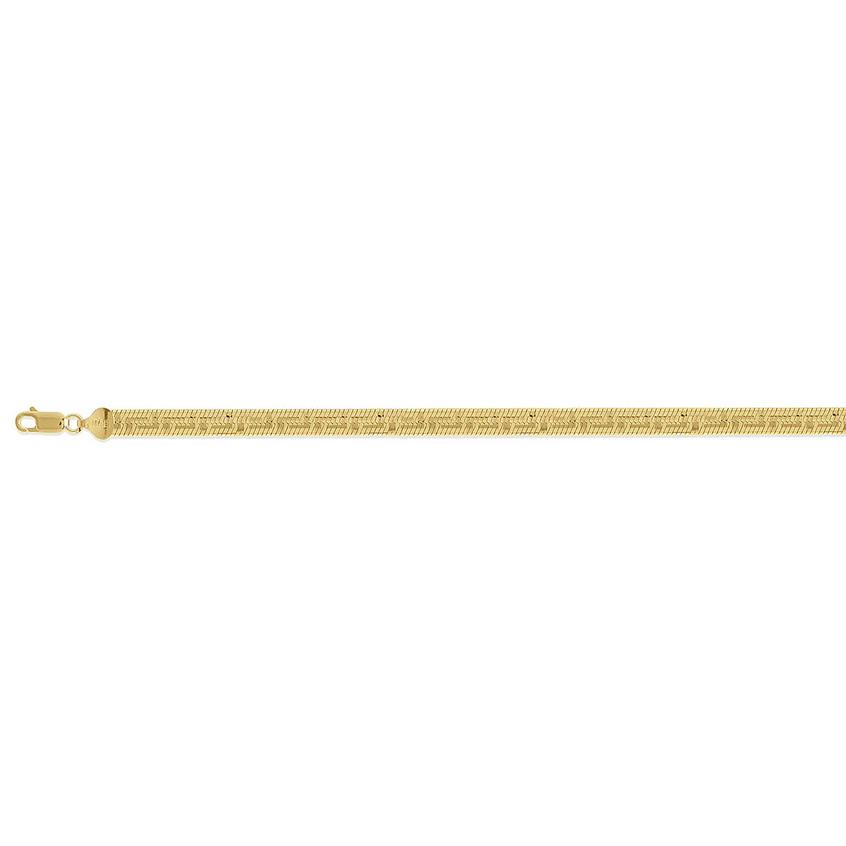 Italian Made - Gold Overlay Sterling Silver Greek Key Herringbone Necklace (Size - 18-2 Ext) With Lobster Clasp 21.31 Gms V32707488 0