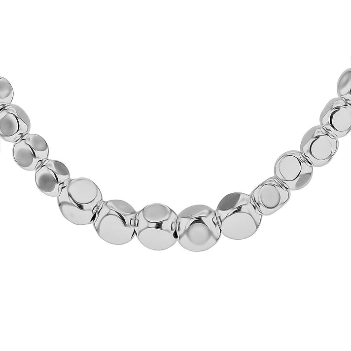 Sterling Silver 3.5mm8mm Graduated Cube Bead Necklace 18 Inch 7317625 1