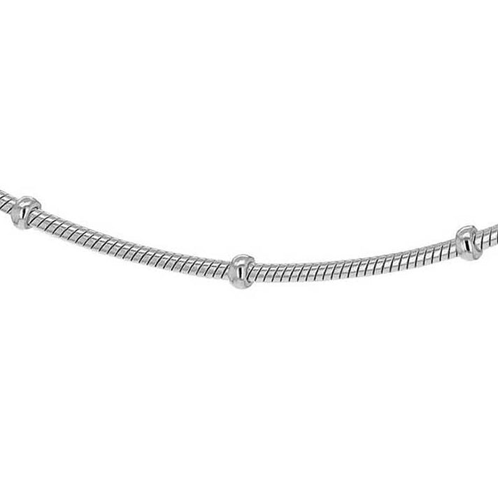 Sterling Silver Rhodium Plated Ball and Snake Chain 18 Inch 7599282 1
