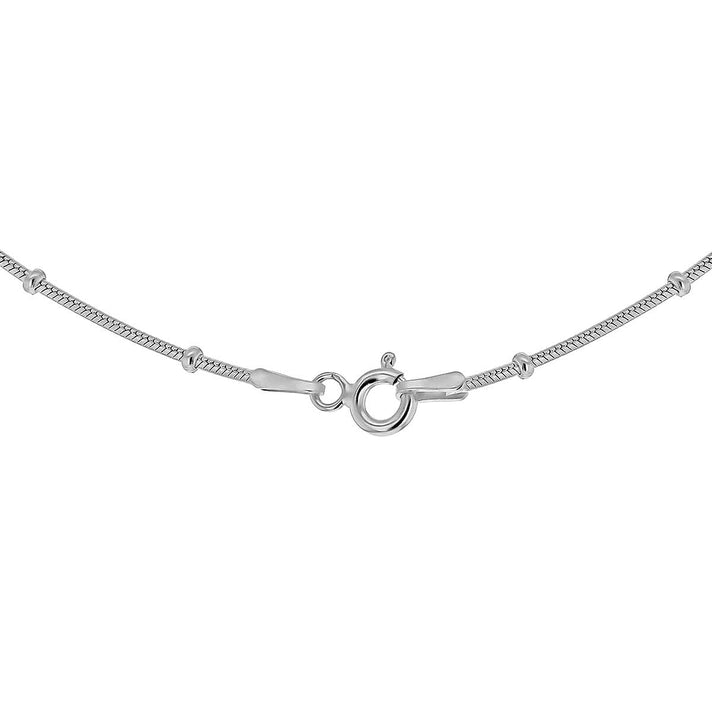 Sterling Silver Rhodium Plated Ball and Snake Chain 18 Inch 7599282 2