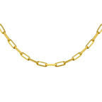 Yellow Gold Overlay Sterling Silver Paperclip Chain (Size - 18).
