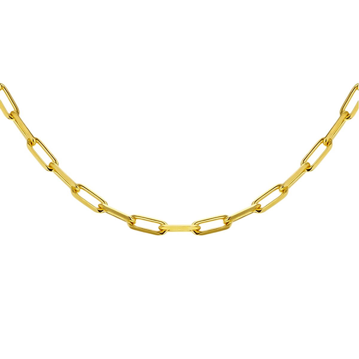 Yellow Gold Overlay Sterling Silver Paperclip Chain (Size - 18). 7737924 0
