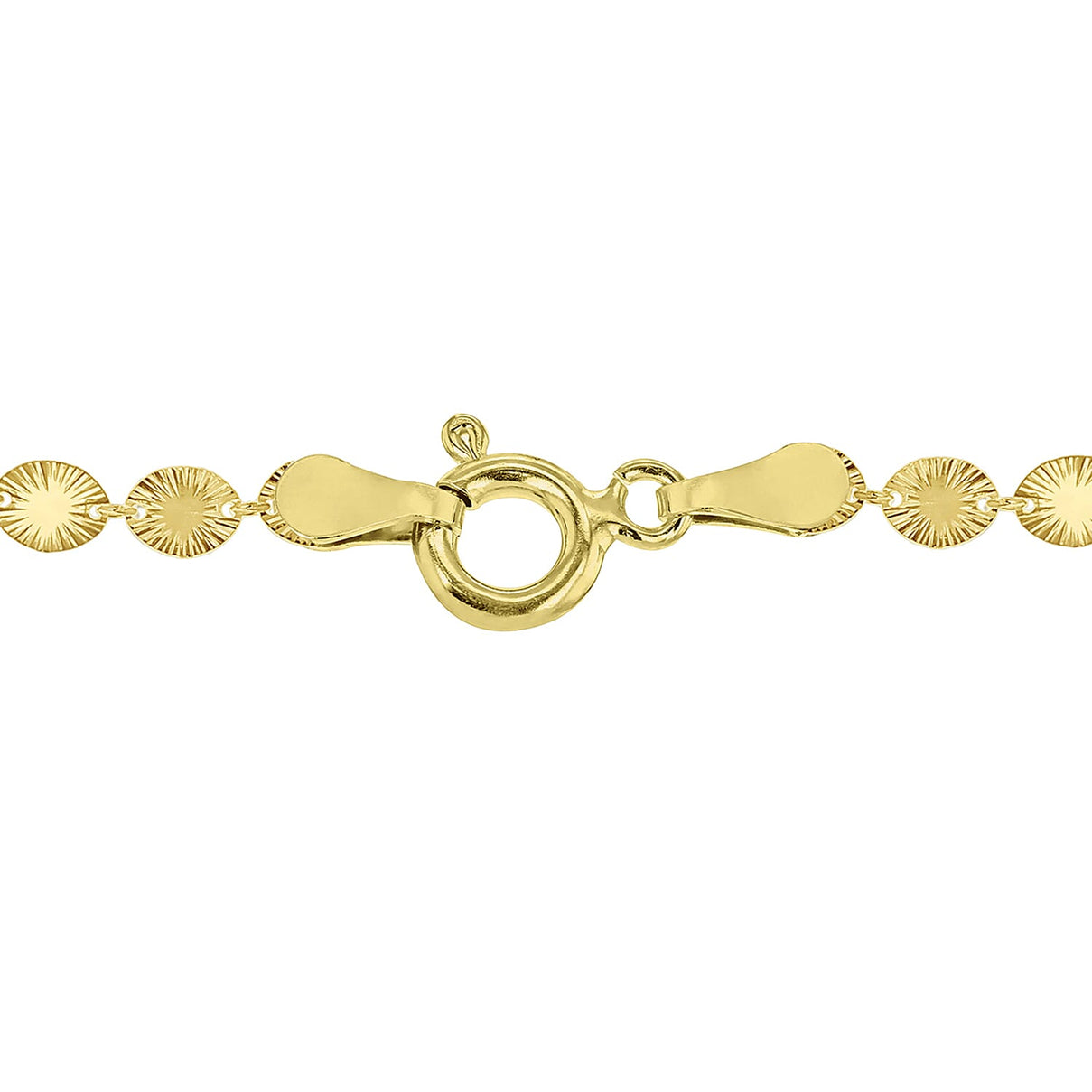 Sterling Silver Yellow Gold Plated 4.6mm Star Burst Oval Disc Necklace 18 Inch 7620326 2