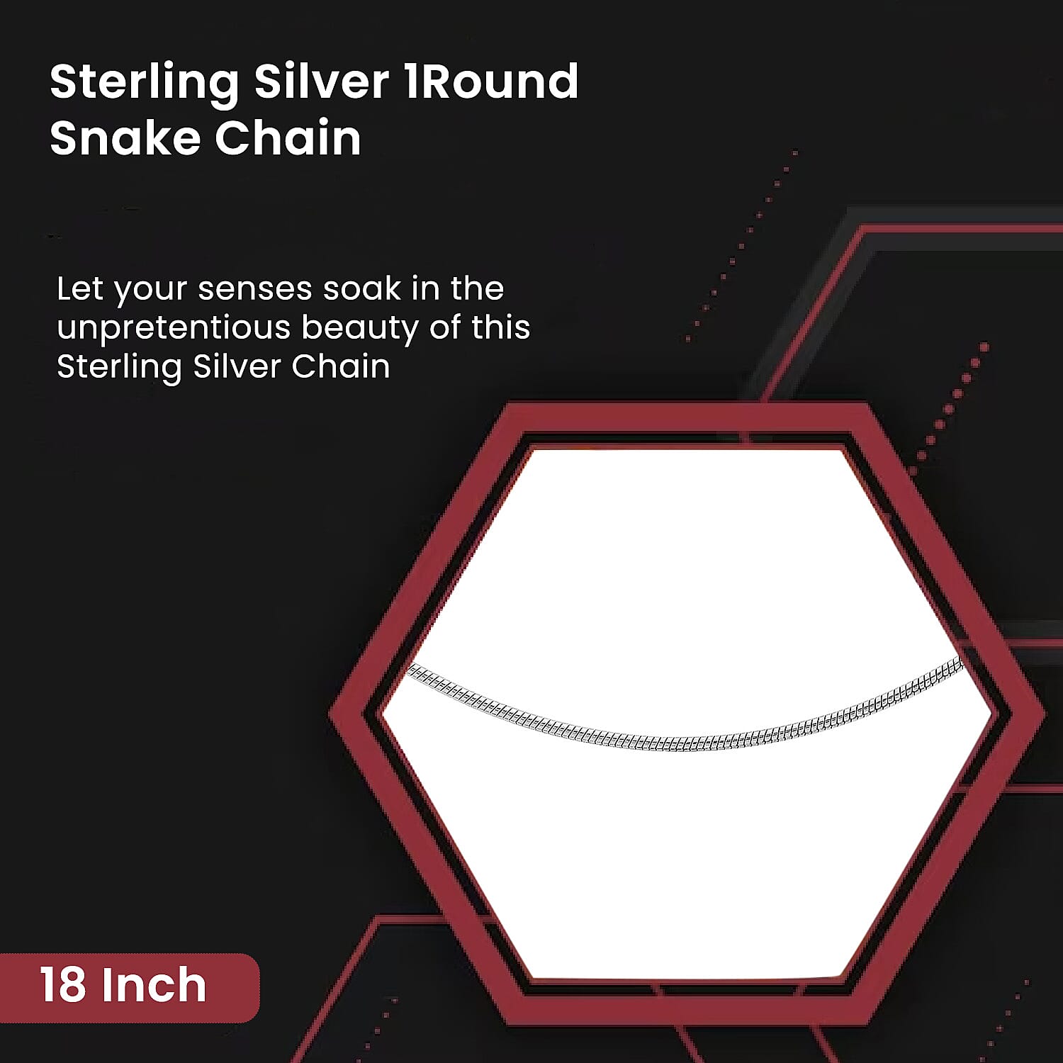 Sterling Silver 1Round Snake Chain 18 Inch 7596020 1
