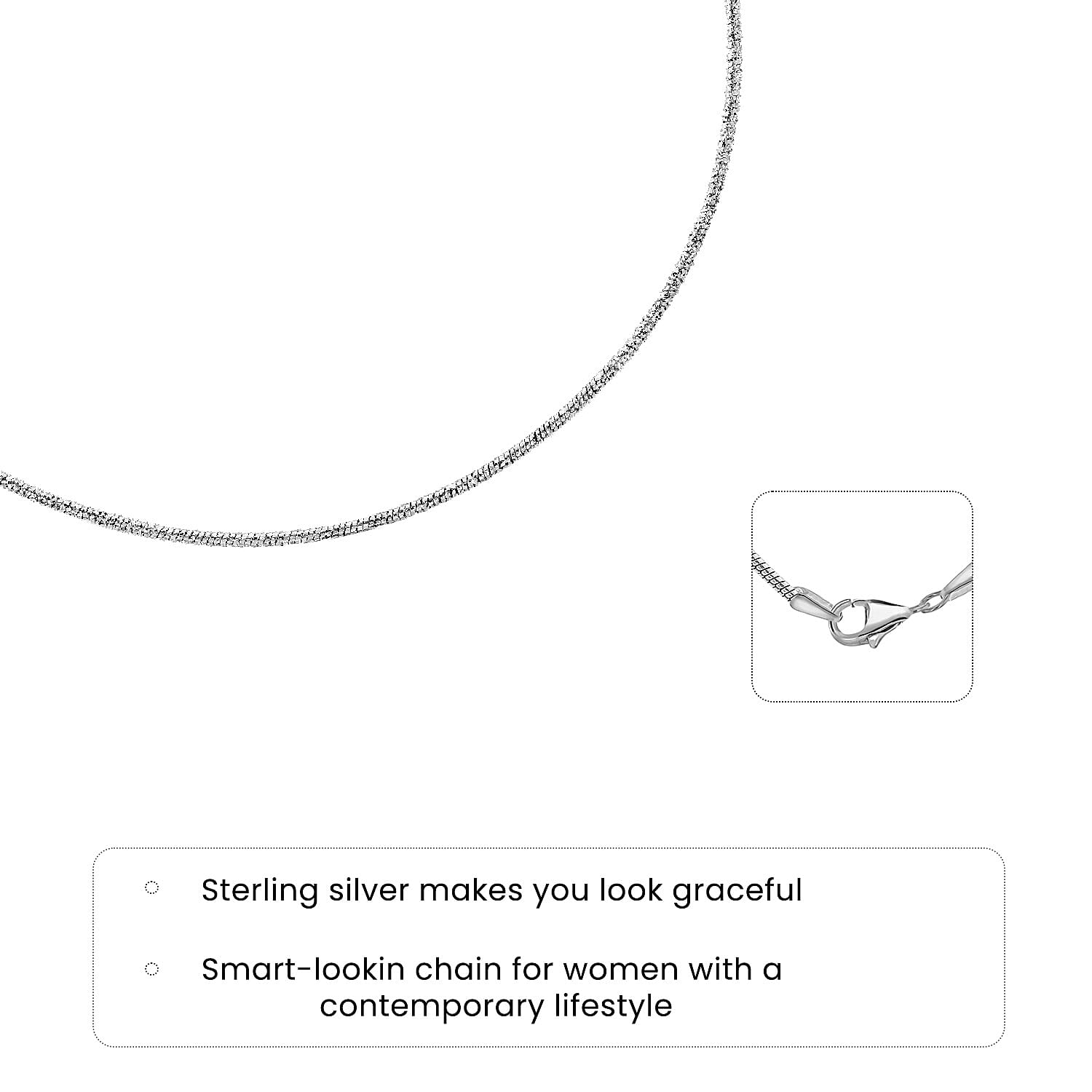 Sterling Silver 1Round Snake Chain 18 Inch 7596020 2