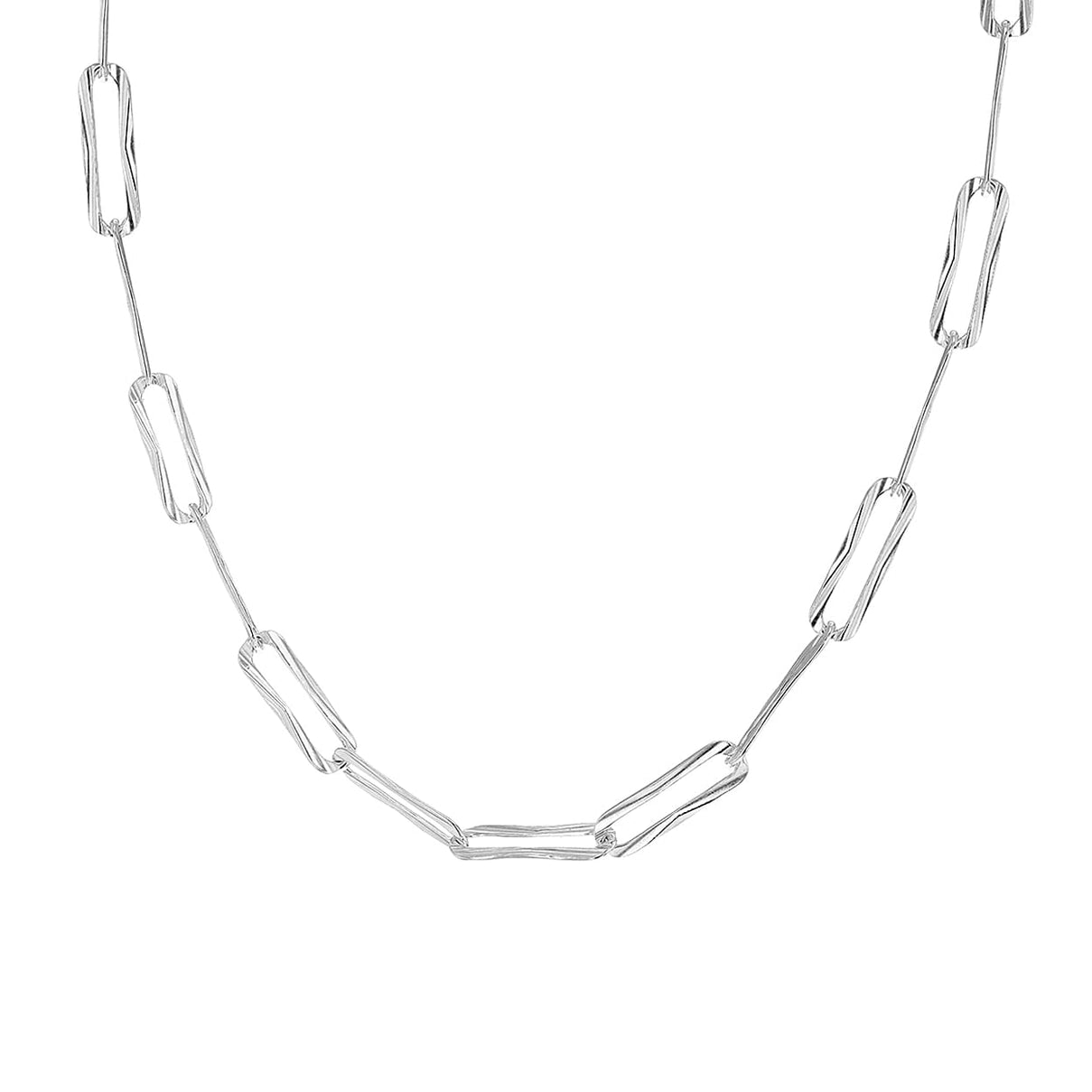 Sterling Silver 3.8mm Diamond-Cut Paperclip Chain 18 Inch 7618331 3
