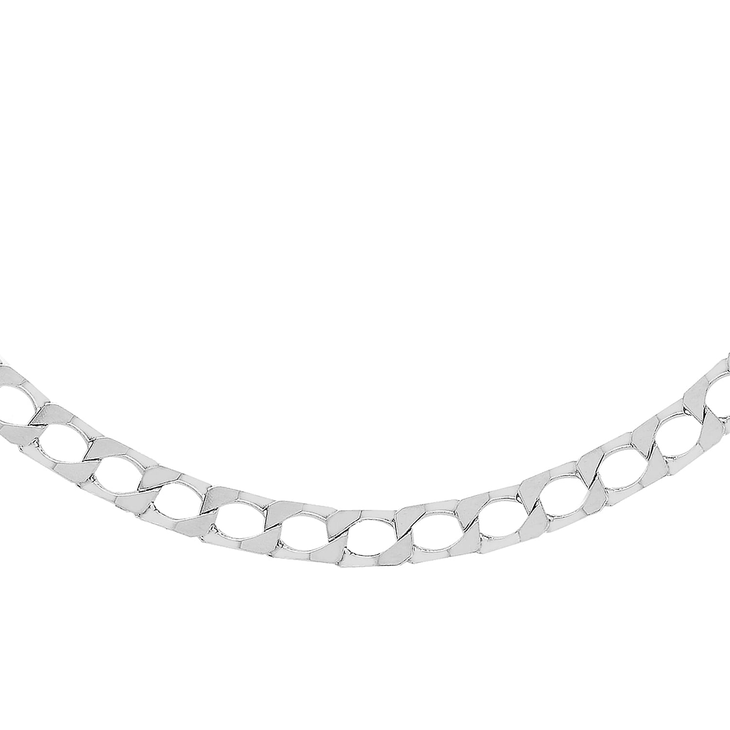 Sterling Silver Diamond Cut Square Curb Chain 18 Inch 7606764 0